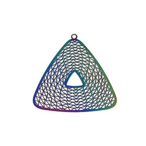 Stainless Steel Triangle Pendant 38x40mm Rainbow Effect (1 Piece)