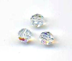 Round Beads 4mm Crystal AB (10 Per Pack)