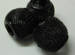 Wire Mesh Beads 10mmx12mm Black