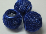 Wire Mesh Beads 10mmx12mm Blue