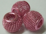 Wire Mesh Beads 10mmx12mm Pink