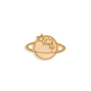 Wooden Saturn Pendant 30x45mm