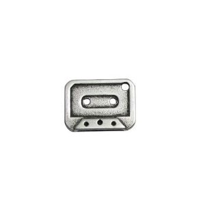 Cassette Tape Charm 15x20mm - Silver Plated (1 piece)