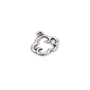 Cloud Drop Charm 15x10mm Silver Plated (1 Piece)