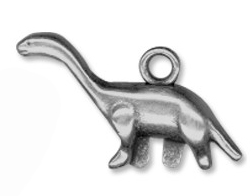 Dinosaur Charm 14x26mm Silver Plated - Brachiosaurus (1 piece)