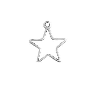 Star Drop Charm 21mm Silver Plated (1 Piece)