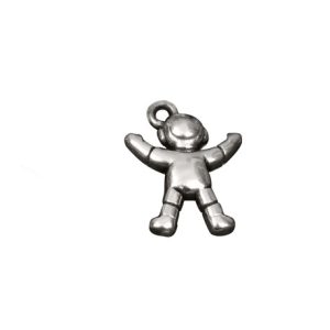 Astronaut Drop Charm 14x16mm Silver Plated (1 piece)