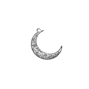 Half Moon Pendant 30x36mm - Silver Plated (1 piece)
