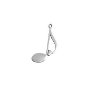 Music Note Charm 21x31mm Silver Plated (1 Piece)