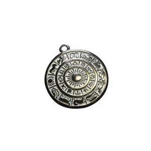 Zodiac Disc Charm 30mm Silver Plated (1 Piece)